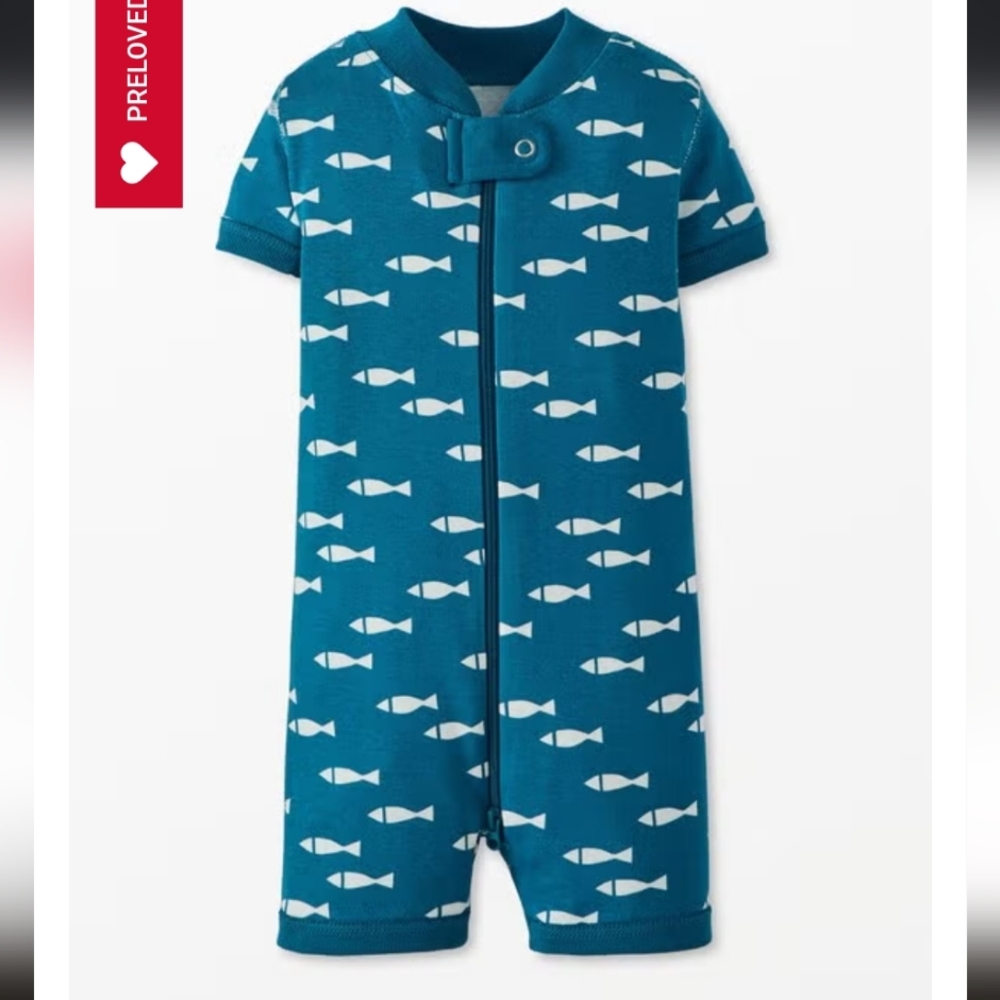 Hanna Andersson Blue Fish Print One Piece NWOR